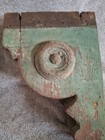 Antique Architectural Salvage Wood Corbel Old Church Savannah Green Chippy Paint