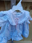 Vintage Kawula Kids Baby Girl Stripe Dress Sheer Sleeve And Collar Size 12mo