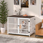 Large Wooden Dog Kennel House Strong Metal Pet Cage Crate Tray Furniture Indoor