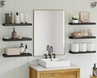 Set Of 6 Wood Shelves  Farmhouse Shelf Wall Decor For Bathroom  Bedroom 