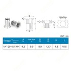 40pcs 1 4   -20 Rivet Nuts Stainless Steel Threaded Insert Nut 1 4-20unc Nutser   