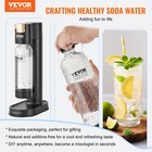 Vevor Sparkling Water Maker Soda Maker Machine 2 Pet Bottle 1 Co2 Cylinder Black