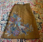 Vintage Quilted Fur Trim Vest And Embroidered Skirt Set