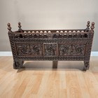 Antique French Gothic Wooden Cradle Decorative Folk Nursery Crib