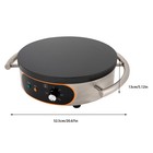 1500w Electric Crepe Pan Griddle Single Hotplate Nonstick Adjustable Temperature
