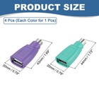 4pcs For Ps2 Ps 2 Male To Usb Female Adapter Converter Keyboard Mouse Conversion
