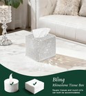 Bling Tissue Box Cover Square For Bathroom Sparkling Cube Decorative Kleenex    