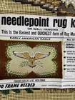 Early American Eagle Vintage Needlepoint Rug Canvas Unworked No Yarn 24x40