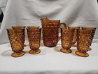 Vintage Whitehall Amber Glasses And Pitcher Set - 9 Pcs 