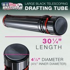 Drafting Drawing Poster Tube Large Black Dia  4-7 8   Length  30-1 4 - 47-3 4 