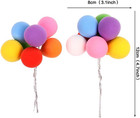 2 Sets 16pcs  Romantic Colorful Balloon Cake Topper Cupcake Picks Wedding Birthd