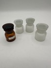 Antique Glass On Glass Apothecary Jars Set Of 4 Tiny 2in Dental Medical Lab Rare