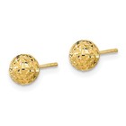 10k Yellow Gold 6mm Diamond-cut Ball Shape Stud Earrings Gift For Mother