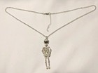 Gothic Bling Skeleton Necklace Spooky  Darkness Beauty Clasp Has Been Replaced