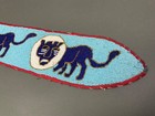 Vintage Yoruba African Hand Beaded Belt Sash Wall Hanging Panel Lions  39    X 5   