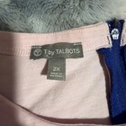 Talbots Womens 2xl Striped Long Sleeve Pullover Round Neck Dress Blue Pink