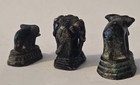 3 Piece Lot Of Pre-1970 Burmese Elephant Opium Weights 135g  94g  54g  Vintage 