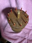 Antique Sewing Thread Holder Caddy Pin Cushion Wood Turned Teired 29 Wood Spools
