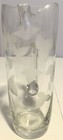 Vintage Glass Martini Cocktail Pitcher White Etched Ivy Leaves Mcm Handle