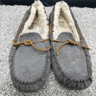 Ugg Dakota Pewter Grey Suede Slippers Moccasins Women   s Size 11 5612 Shoes Lined