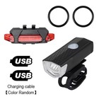 2 Sets Usb Rechargeable Led Bicycle Headlight Bike Front Rear Lamp Cycling New