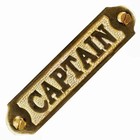 Nautical 6  Captain Sign Solid Brass Wall Door Plaque Boat Ship Beach Decor Sign