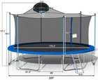 Recreationa 16ft Safety With Trampoline Outdoor 1500 Enclosure Backyard Lbs Net 