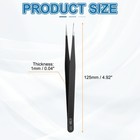 6pcs 4 92  Long Esd-11 Anti-static Metal Straight Pointed Tip Tweezers 