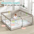 Uanlauo 59x59  Baby  Toddler Playpen With Mat - Gray beige