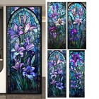 Floral Static Cling Translucent Privacy Window Film Opaque Stained Glass Sticker