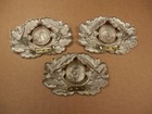 3x Vintage East German Ddr Army Military Nva Soldier Visor Hat Officer Cap Badge