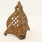 Antique Victorian Metal Corner Guards Pair Ornate Lattice Architectural Salvage