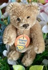 Vintage Miniature Steiff Mohair Teddy Baby Bear Caramel 3    W  Chest Tag   Button