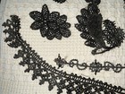 Victorian Mourning Trim French Jet Beaded Lot Antique Sewing Lot