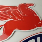 Vintage Mobil Gasoline Sign - Pegasus Motor Oil Gas Pump Porcelain Large Sign