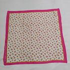 Vintage Pink Floral Hankerchief Bandana Scarf With Roses Or Flowers 