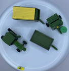 Ertl John Deere Tractor 7800  Barge  Forage Wagons  Round Hay Baler 1 64 Scale