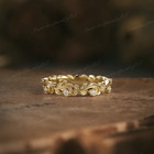 1 Ct Round Cut Simulated Diamond Full Eternity Band Ring 14k Yellow Gold Plated