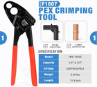 Angle Head Pex Crimp Tool Combo 1 2    3 4  Copper Jaws W go-no-go Gauge