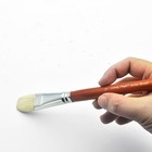 Professional Hog Bristle Filbert Oil Paint Brushes Set  7pcs Long Wooden Handle