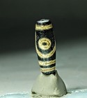 Rare Pre-1800s Indo tibetan Old Agate 2 Eye Motif Dzi Bead 14 39mm