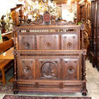French Antique Chestnut Wood Britany Queen Size Bed