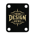 Custom Engraved Black   Chrome Plated Guitar Neck Plate Personalized Fit Fender