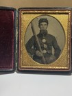 Original Civil War Tintype Photo Armed Soldier    woodward- Litchfield Maine   