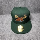 Missoula Paddleheads Hat Cap Fitted Men 7 Green Moose Logo Minor League Baseball