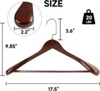 Bp4u 2-12pk 17 5  Wooden Wide Shoulder Suit coat Hangers For Men s Clothes pants