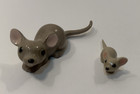 Vtg 1985 Hagen Renaker Miniature Mice Lying And Baby Mouse Figurines Pink Ears
