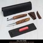 Beavercraft S01x Black Luxury Spoon Carving Set With Walnut Handles