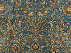 9x12 Blue Antique Oriental Rug Handwoven Vintage Worn Handmade Old Gold Clean Ft