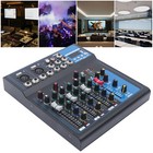 4 Channel Live Studio Stereo Audio Bluetooth Mixer Sound Mixing Dj Usb Console